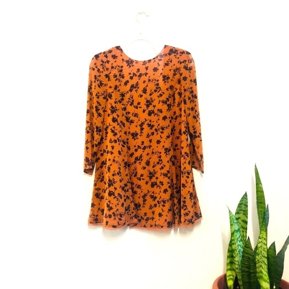 UO/Kimchi Blue long sleeve sheer floral mini - Picture 4 of 9